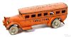 Kilgore cast iron Toy Town bus, 8'' l.