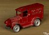 Kilgore cast iron Toy Town Delivery panel van, 6'' l.