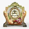 Ansonia Clock Co. La Chartres porcelain Royal Bonn mantel clock