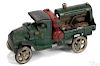 Hubley cast iron Ingersoll Rand compressor truck with a painted driver, very scarce example
