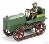 Arcade cast iron Caterpillar 10 tractor with a nickel-plated driver, 5 1/2'' l.