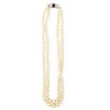 AKOYA PEARL, SPINEL AND DIAMOND NECKLACE