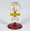 Arcade cast iron National Highway 41 road sign, 5 1/4'' h.