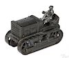 Rare Vindex cast iron The Bates 40 tractor with a nickel-plated driver, 6'' l.