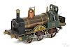 Finely crafted English style 2-4-0 locomotive, of copper, brass, and steel construction