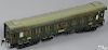 Marklin Gauge I smoking train car, 57 cm, no. 19411 coach, with outfitted wood and tin interior