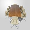 Mid-Century Modern Eames for Miller Table & Swivel Chairs by Cazzaniga, 20th C