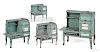 Four Hubley cast iron Eagle stoves, tallest - 12''.