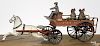 Ives cast iron horse drawn Fire Patrol wagon with a driver and four passengers, 19'' l.