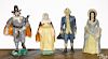 Four Albany Foundry Company cast iron colonial and pilgrim figures, tallest - 4 3/4''.