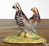 Hubley cast iron quail paperweight, 2 3/4'' h. Provenance: The Donal Markey collection