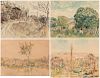 A GROUP OF FOUR WATERCOLORS BY ERICH BUTTNER (GERMAN 1889-1936)