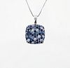 Effy Silver Pave Sapphire Pendant Necklace
