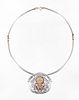 Peruvian Silver 18K Pendant Necklace