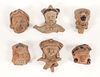 6 Pre-Aztec Effigy Heads from the Tlaxcala and Puebla Region 