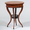 Biedermeier Style Walnut Parquetry and Ebonized Sewing Table