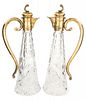 A PAIR OF GILT SILVER MOUNTED RUSSIAN CUT CRYSTAL DECANTERS, MOSCOW, 1899-1908
