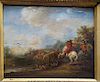 Flemish Old Master Landscape painting with Horses and Cavalry