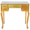 Gilded Queen Anne-Style Vanity Dressing Table