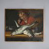Antique Old Master Van der Schoor Oil Painting, Boy with Fish, Signed & Dated 1657