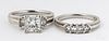 Platinum and diamond ring wedding set