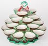 Minton majolica tiered revolving oyster stand