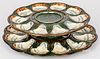 French Longchamp majolica tiered oyster stand