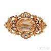 Antique Gold and Topaz Brooch