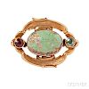 Antique 14kt Gold and Turquoise Brooch, William Wise & Son