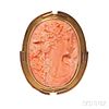 Antique Gold and Coral Pendant/Brooch