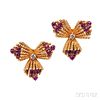 18kt Gold, Ruby, and Diamond Earclips, Tiffany & Co.