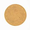 Medalla Campeonato Mundial Femenil 1971. Elaborada en oro amarillo ley .900. Peso: 49.7 g.