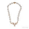18kt Gold, Pearl, and Diamond Necklace