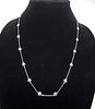 Sophisticated 3.5ct Diamond and 14k White Gold Necklace