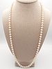 14k Gold & 7mm Akoya Japanese Cultured Pearl Necklace 28"