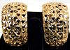 14k Gold Textured Cuff Earrings 