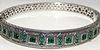Rare Elegance! 4.25ct Emerald & .925 Sterling Silver Bangle Bracelet