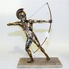 A Silvered Metal Figure Height 18 inches.