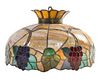 An American Leaded Glass Hanging Fixture Diameter of shade 22 1/4 inches.