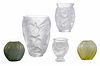 Five Lalique Art Glass Vases