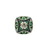 Platinum Deco style Ring with Diamonds, Sapphires & Emeralds
