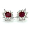 18K GIA & GRS Certified Burma No-heat Ruby and Diamond Earrings