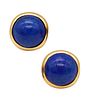 Tiffany Co. 1980 Peretti Clips On Earrings In 18K Gold With Lapis Lazuli