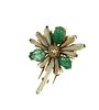 Buccellati Vintage Clip in 18k Gold with Diamond, Pearls & Emerald