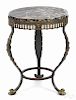 Brass marble top stand, 20th c., 20 1/2'' h., 15 1/2'' w.