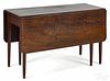 Federal cherry drop leaf dining table, early 19th c., 28 1/2'' h., 19 1/2'' w., 46 3/4'' d.