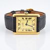 Cartier Tank Watch, 18K Gold Plated Sterling Silver 
