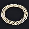 14K Gold, Akoya Pearl & Diamond 3-Strand Estate Necklace