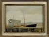 Seymour Remenick (American 1923-1999), oil on board impressionist harbor scene