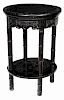 Chinese Carved Faux Bamboo Side Table